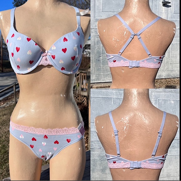 Ambrielle 36B Heart Print Cotton Underwire Bra! NEW! - Picture 1 of 7